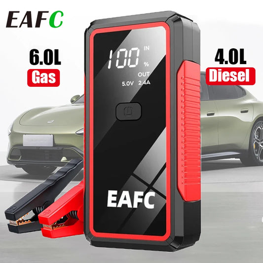 Arrancador de batería portátil EAFC 2000A para coche, 12 V, dispositivo de arranque auxiliar para diésel y gasolina.