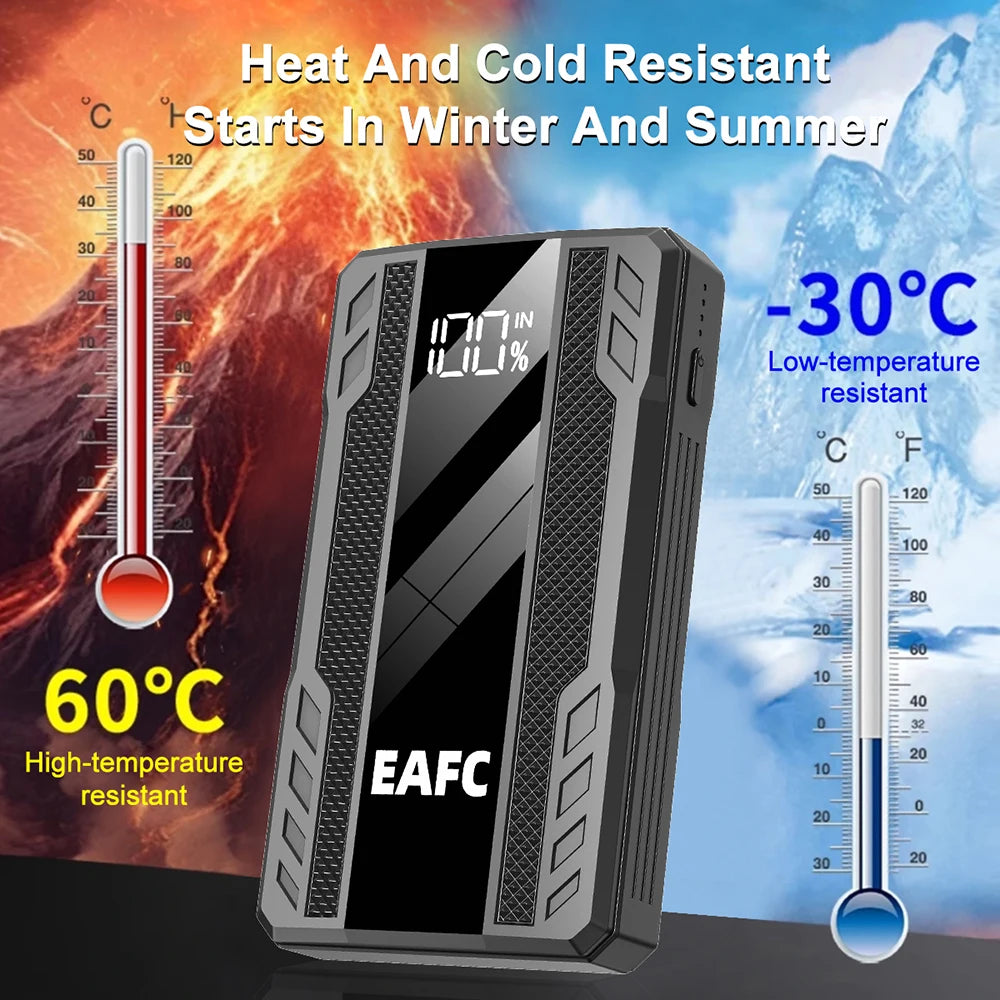 Arrancador de batería portátil EAFC 2000A para coche, 12 V, dispositivo de arranque auxiliar para diésel y gasolina.