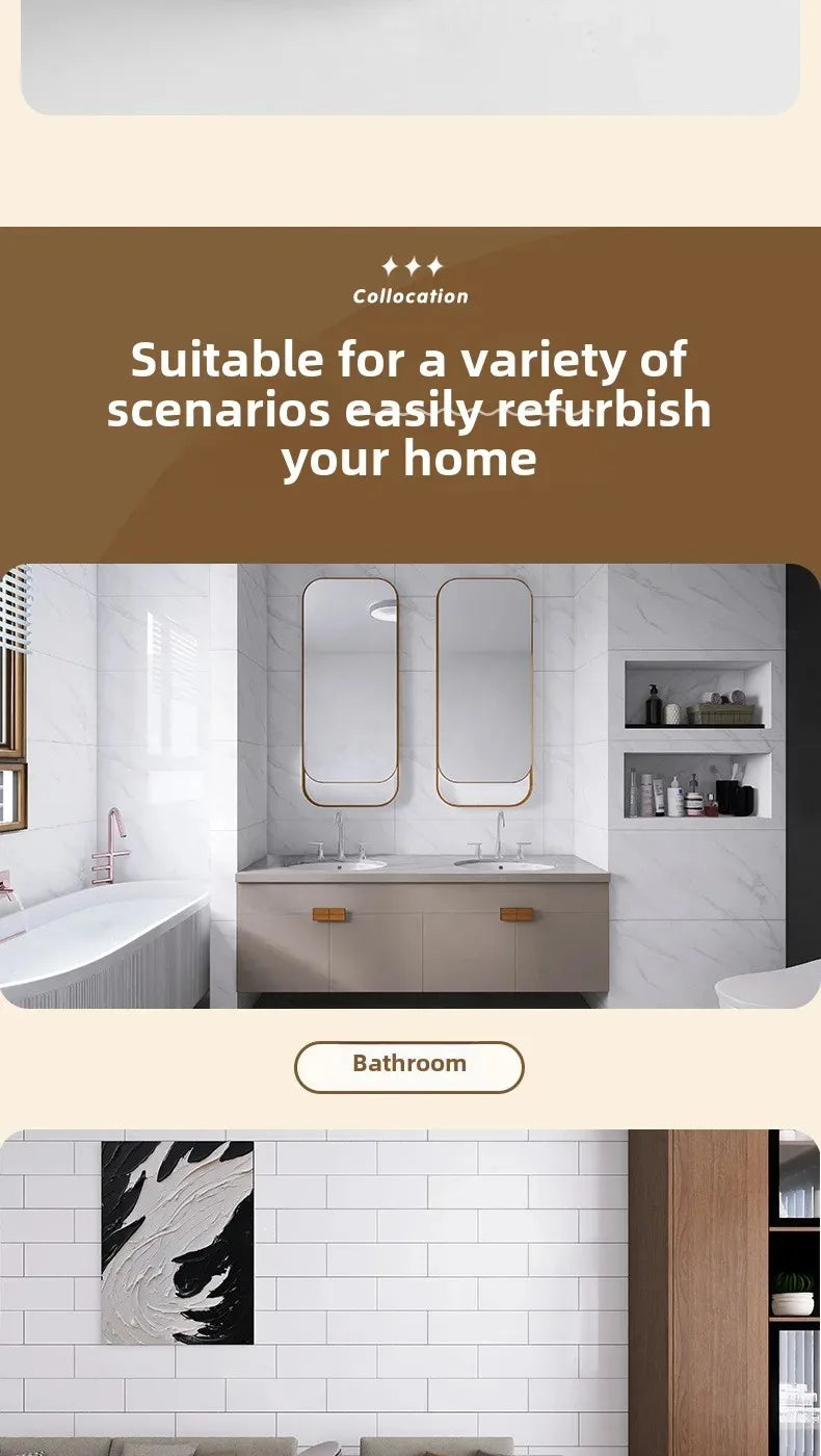 10-50 pegatinas de pared de PVC de mármol autoadhesivas para azulejos gruesos, pegatinas impermeables para suelo de baño, cocina, decoración del hogar