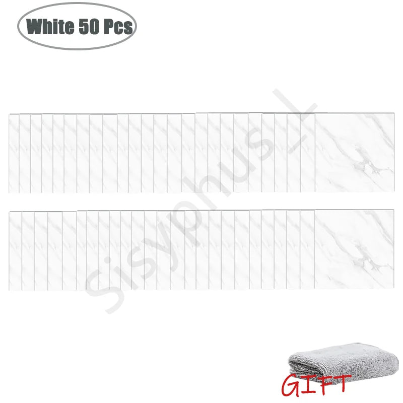 10-50 pegatinas de pared de PVC de mármol autoadhesivas para azulejos gruesos, pegatinas impermeables para suelo de baño, cocina, decoración del hogar