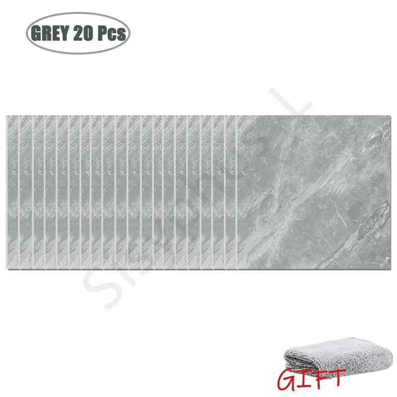 10-50 pegatinas de pared de PVC de mármol autoadhesivas para azulejos gruesos, pegatinas impermeables para suelo de baño, cocina, decoración del hogar