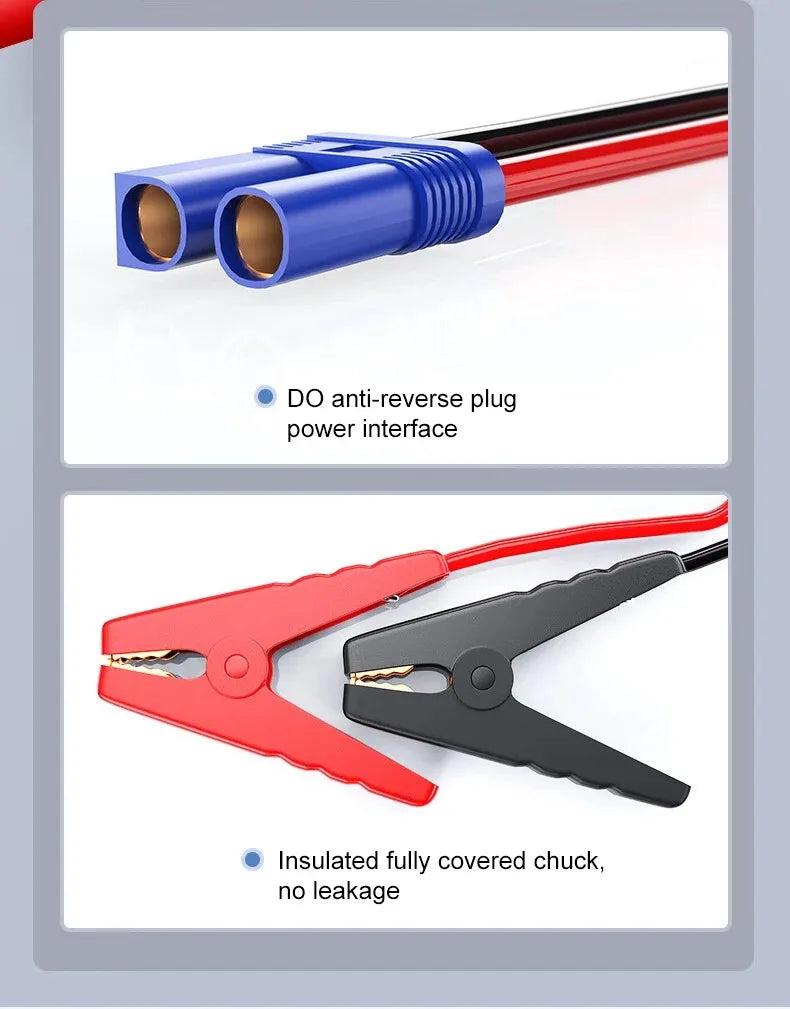 Arrancador de batería portátil EAFC 2000A para coche, 12 V, dispositivo de arranque auxiliar para diésel y gasolina.