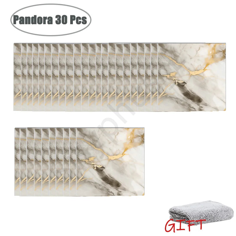 10-50 pegatinas de pared de PVC de mármol autoadhesivas para azulejos gruesos, pegatinas impermeables para suelo de baño, cocina, decoración del hogar
