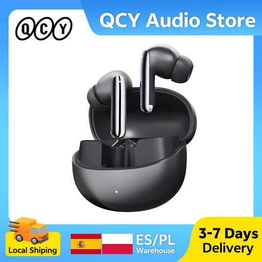 Auriculares inalámbricos QCY MeloBuds Pro con cancelación activa de ruido, híbridos adaptativos, 46 dB, Bluetooth 5.3, audio LDAC de alta resolución, 34 h