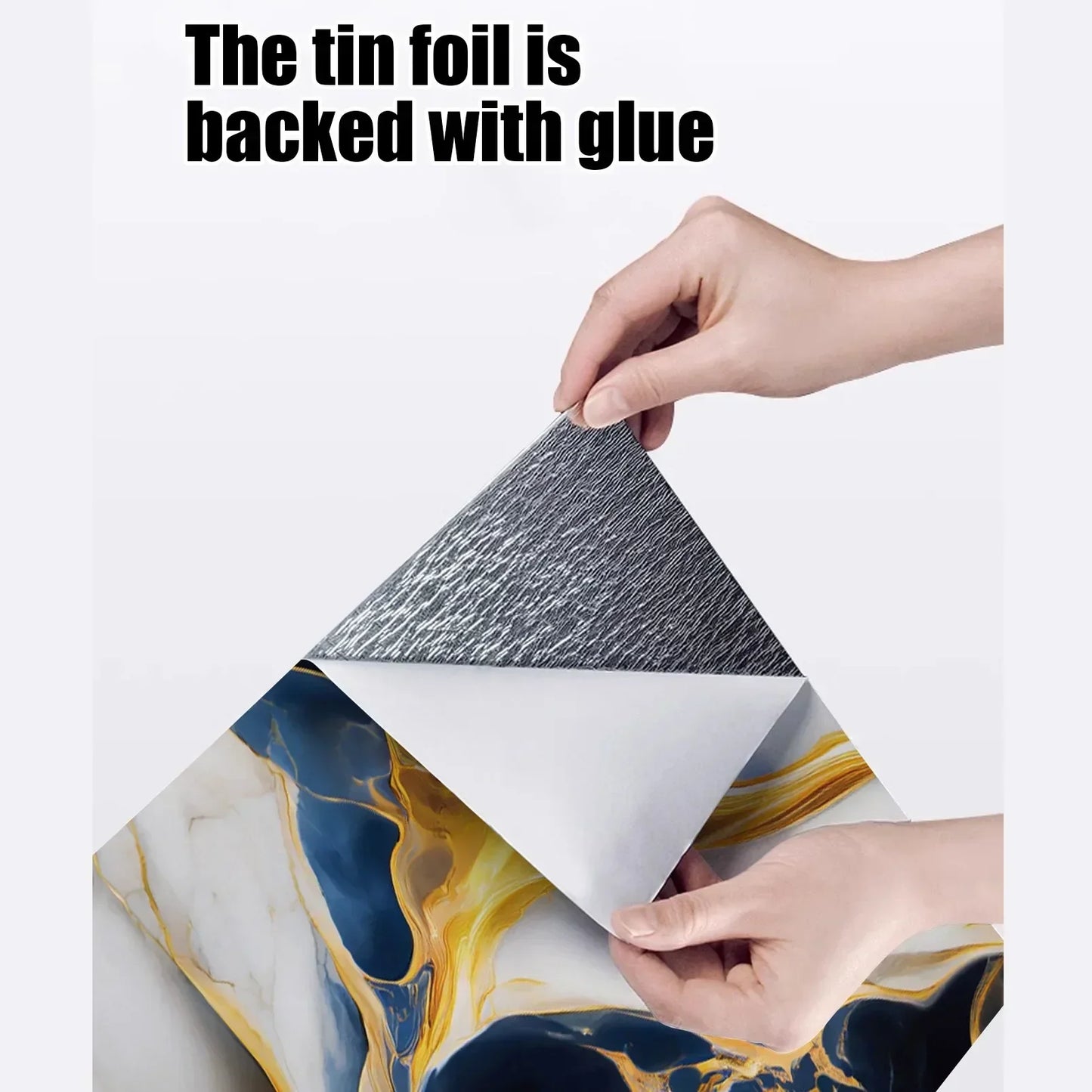 10-50 piezas de azulejos de cerámica 3D de imitación de mármol para renovación de pared, adhesivos decorativos, impermeables, autoadhesivos, papel tapiz Homeelf-adhesivo