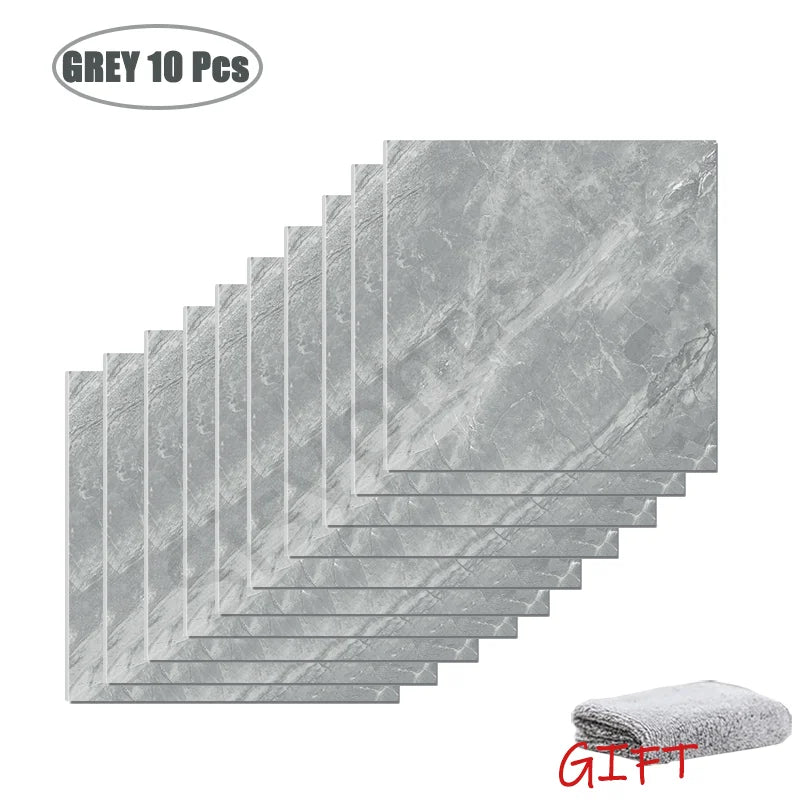 10-50 pegatinas de pared de PVC de mármol autoadhesivas para azulejos gruesos, pegatinas impermeables para suelo de baño, cocina, decoración del hogar