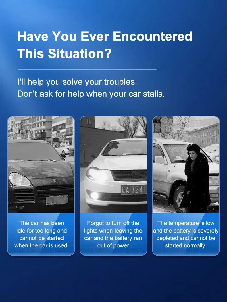 Arrancador de batería portátil EAFC 2000A para coche, 12 V, dispositivo de arranque auxiliar para diésel y gasolina.