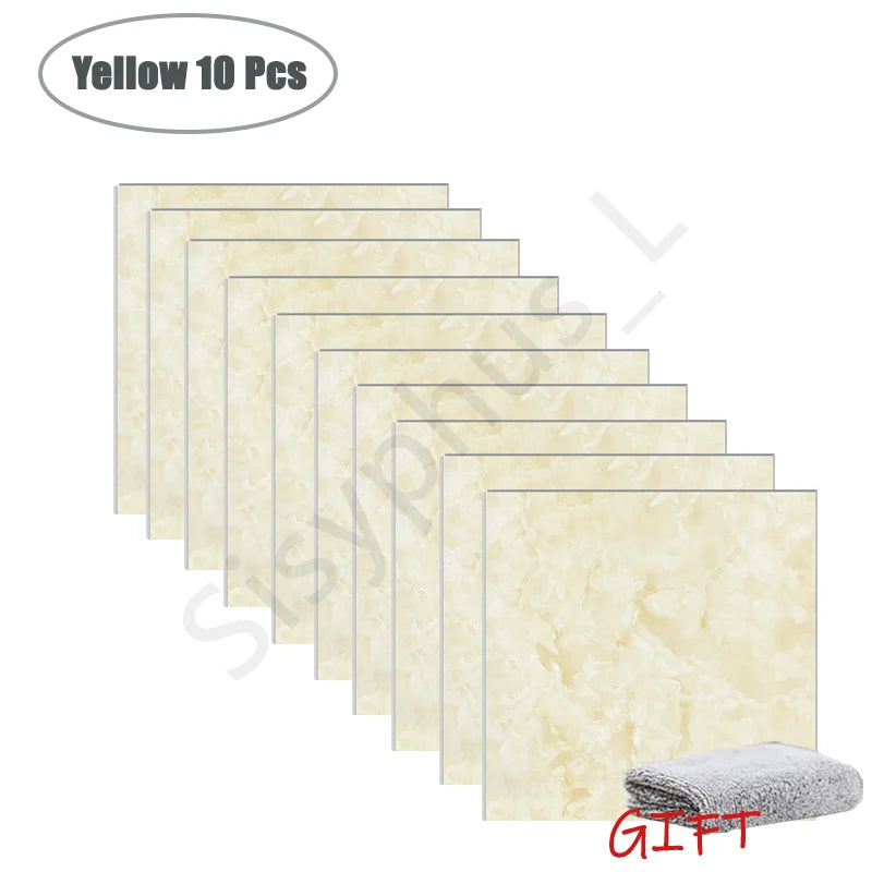 10-50 pegatinas de pared de PVC de mármol autoadhesivas para azulejos gruesos, pegatinas impermeables para suelo de baño, cocina, decoración del hogar