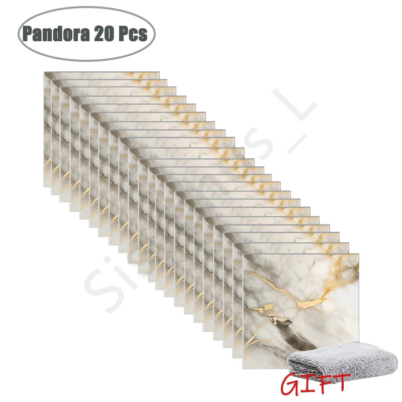 10-50 pegatinas de pared de PVC de mármol autoadhesivas para azulejos gruesos, pegatinas impermeables para suelo de baño, cocina, decoración del hogar