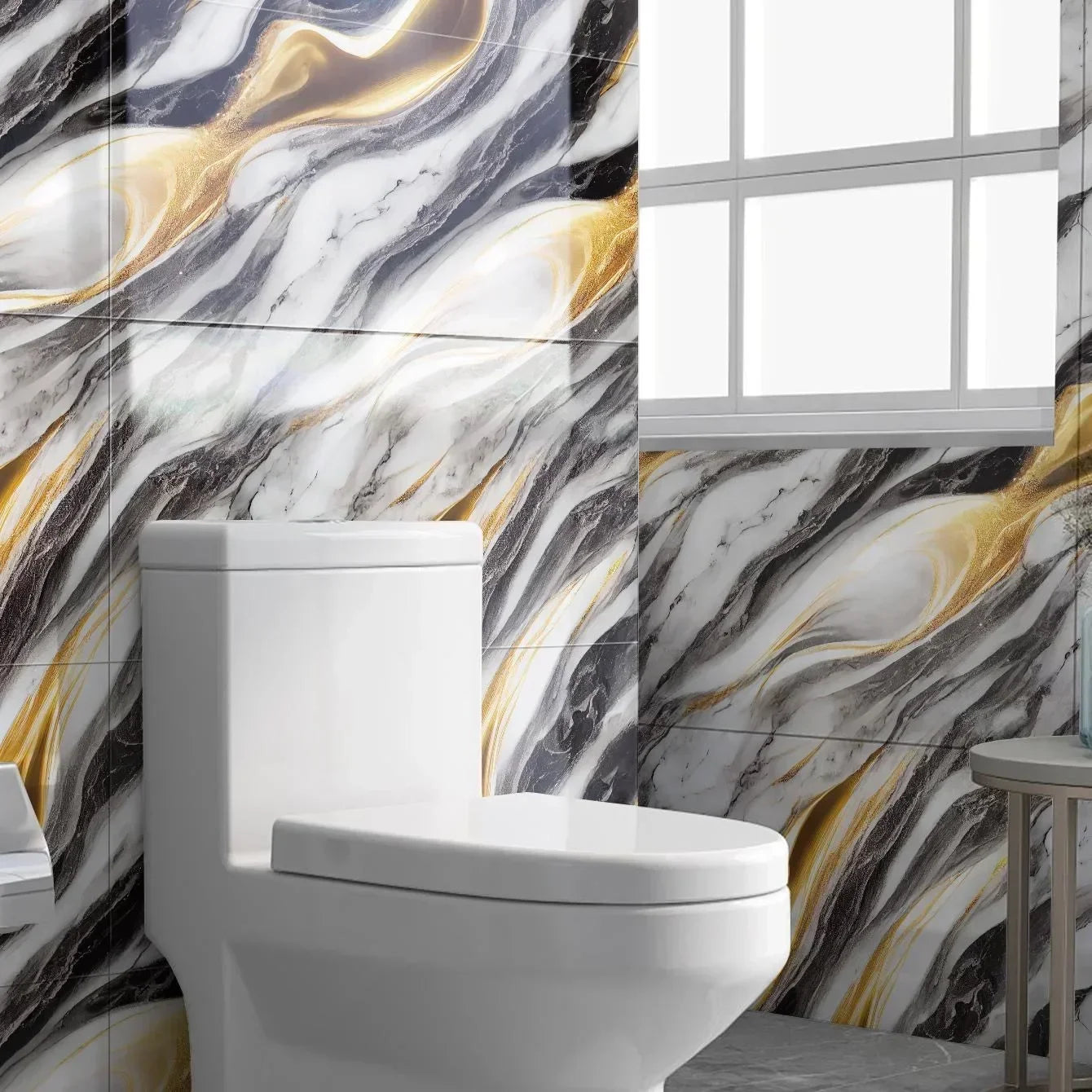 10-50 piezas de azulejos de cerámica 3D de imitación de mármol para renovación de pared, adhesivos decorativos, impermeables, autoadhesivos, papel tapiz Homeelf-adhesivo