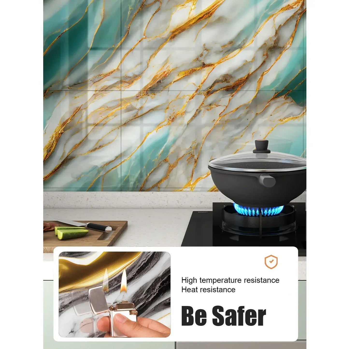 10-50 piezas de azulejos de cerámica 3D de imitación de mármol para renovación de pared, adhesivos decorativos, impermeables, autoadhesivos, papel tapiz Homeelf-adhesivo