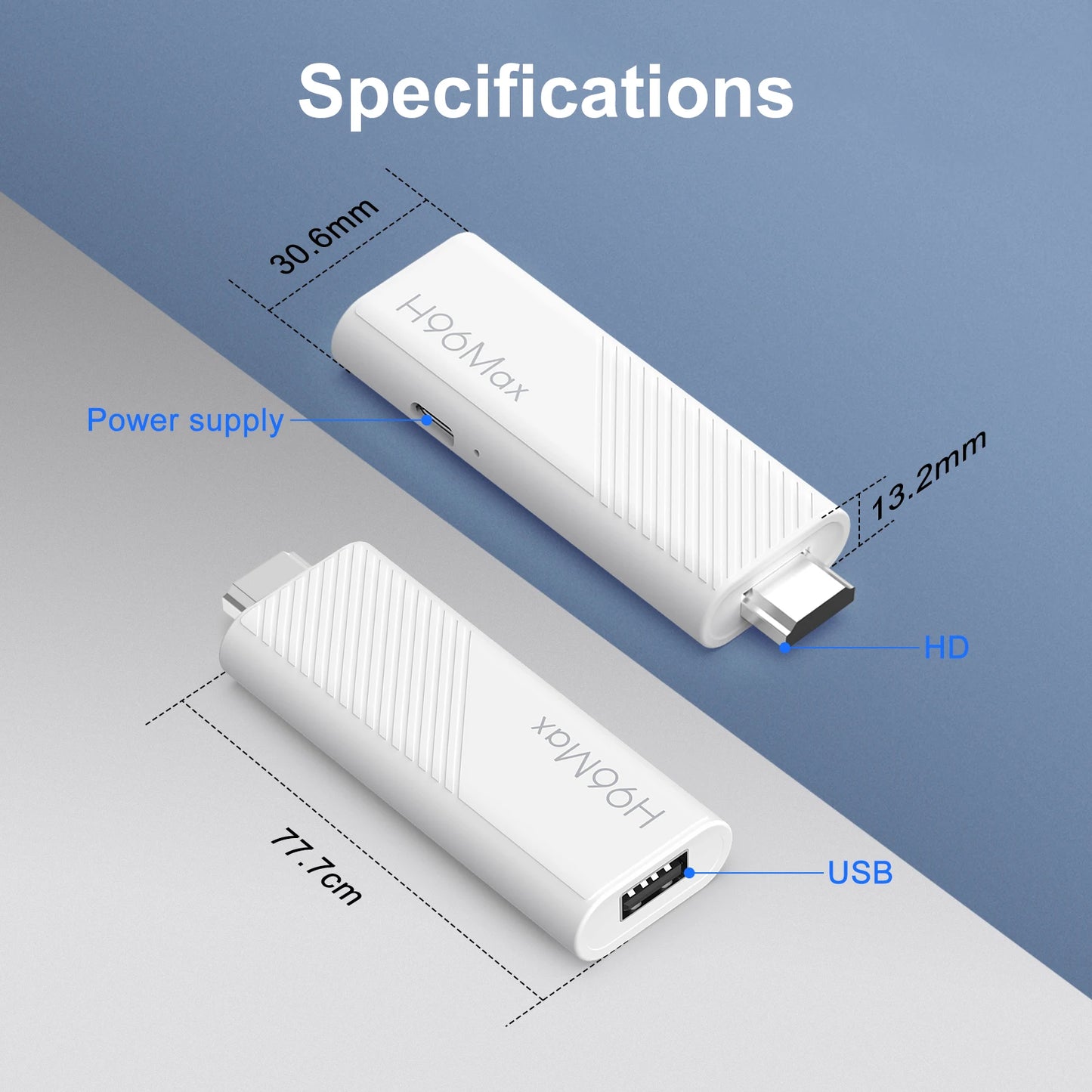 2025 H96Max H313 TV Stick 4K, Android TV 14, WiFi 6 Portable Streaming Media, Quad Core ARM Cortex A53, Netflix Smart TV Dongle