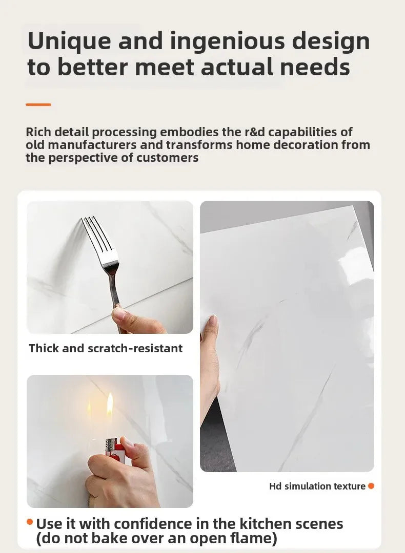 10-50 pegatinas de pared de PVC de mármol autoadhesivas para azulejos gruesos, pegatinas impermeables para suelo de baño, cocina, decoración del hogar