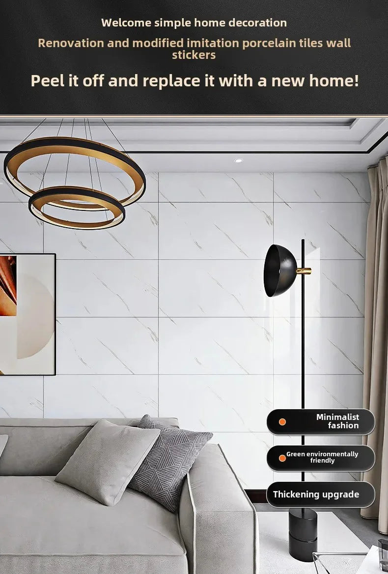 10-50 pegatinas de pared de PVC de mármol autoadhesivas para azulejos gruesos, pegatinas impermeables para suelo de baño, cocina, decoración del hogar