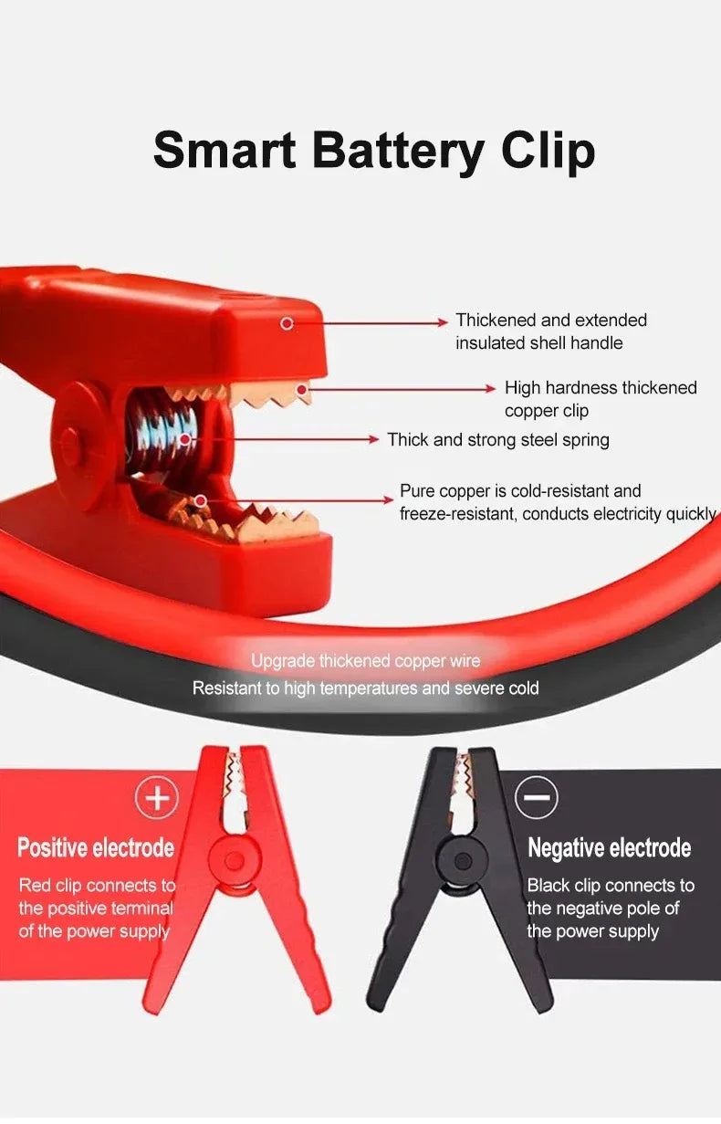 Arrancador de batería portátil EAFC 2000A para coche, 12 V, dispositivo de arranque auxiliar para diésel y gasolina.