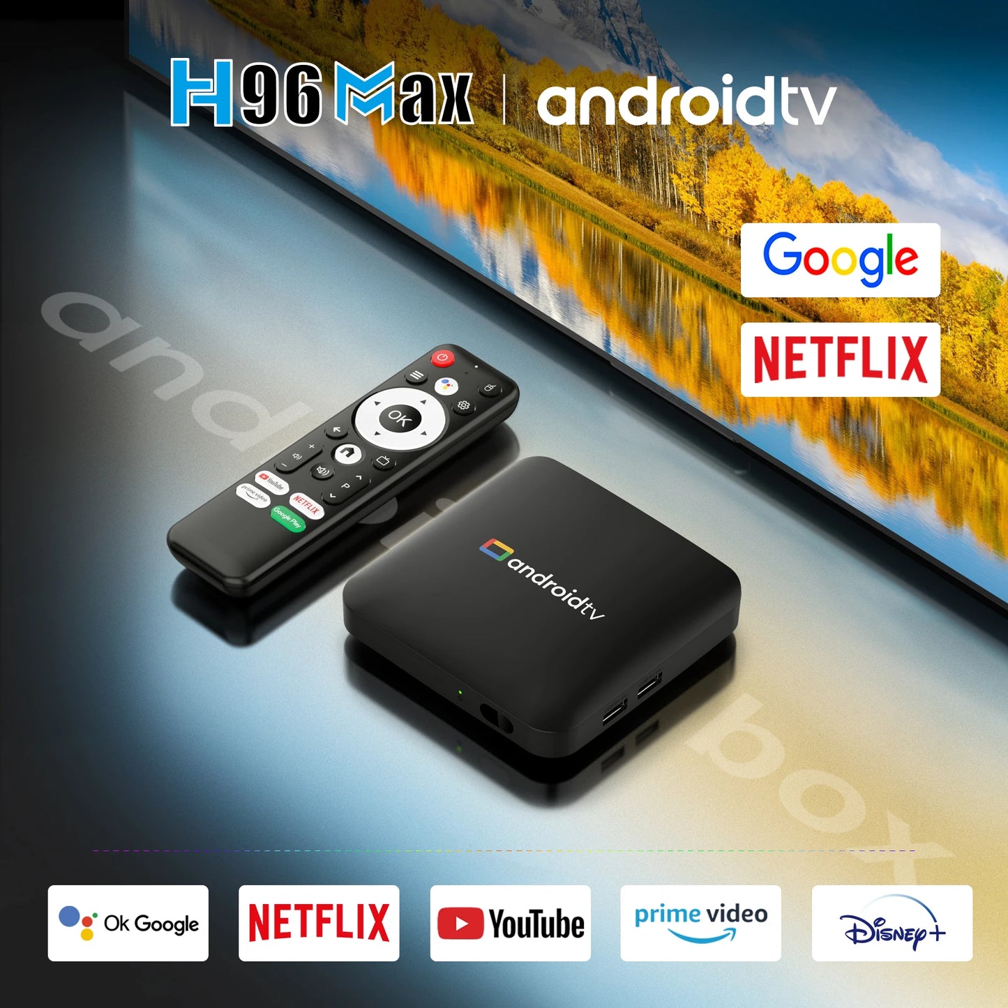 Android TV Box H96 Max S905L3 TV Box Home Theater Bluetooth con reproductor multimedia Google Voice 2GB 16GB 4K Video Set Top Box