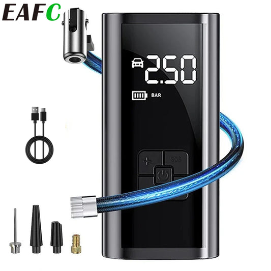 Bomba de aire inalámbrica para coche, compresor de aire, inflador de neumáticos con luz LED, 150 PSI, eléctrica, para coches, motocicletas y bicicletas.